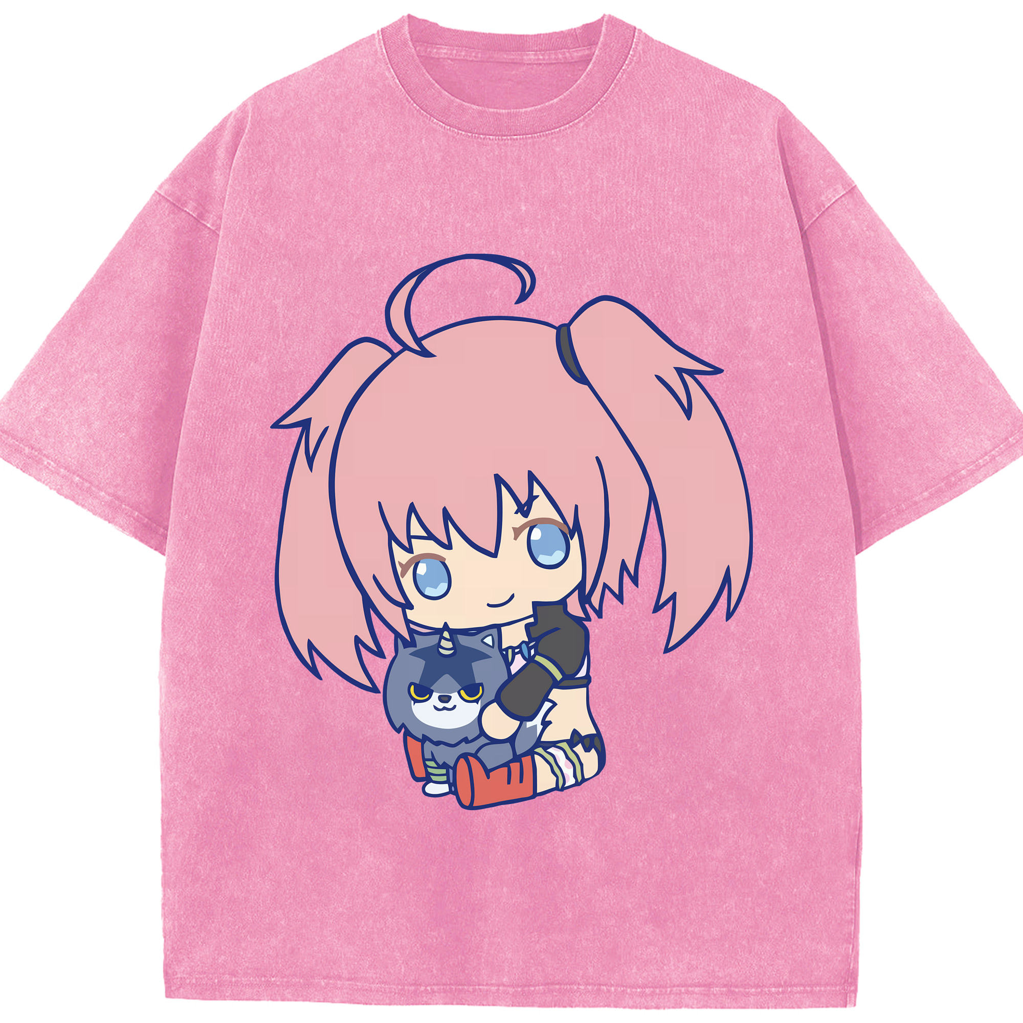 （画像用） 転スラ Regarding Reincarnated to Slime 綿100% ヴィンテージ風 半袖Tシャツ（フロントプリント）